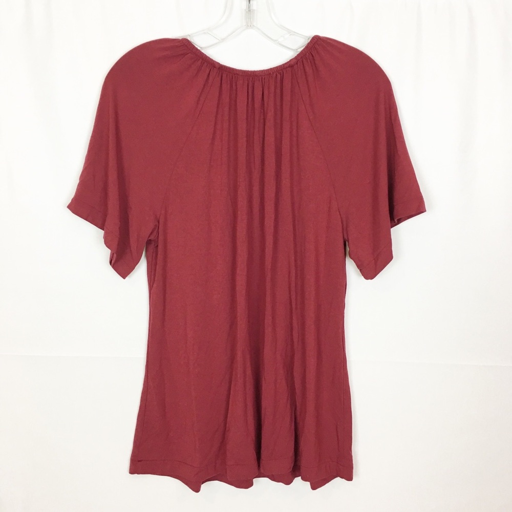 Catherine Malandrino Short Sleeve Top Cranberry S - Picture 4 of 10